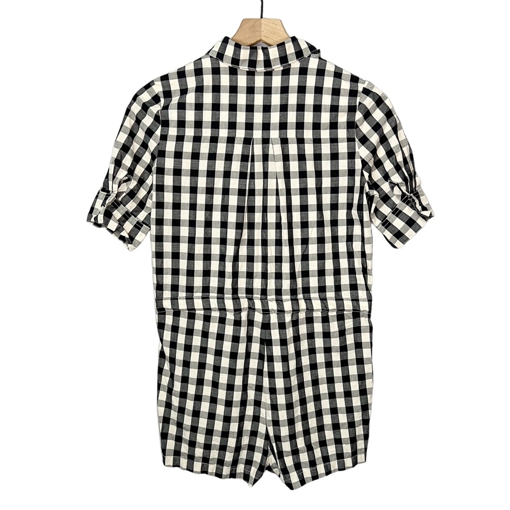 Solid & Striped Linen Blend Gingham Button Romper… - image 4